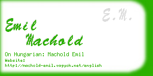 emil machold business card